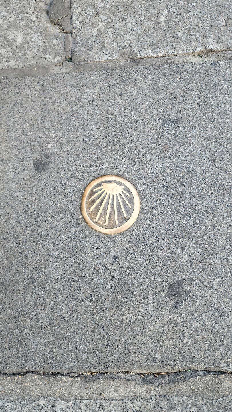 We followed the shells for the pilgrimage for about 3 blocks.