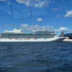 Our ship from the ferry.... we had already said bon voyage that morning