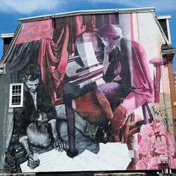 A mural on Barrington st near my hostel. Reminded me of mum,though she'd disapprove as its graffiti