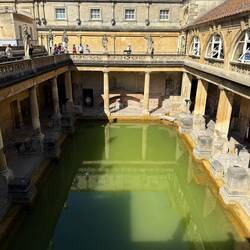 View of the well preserved Roman Baths