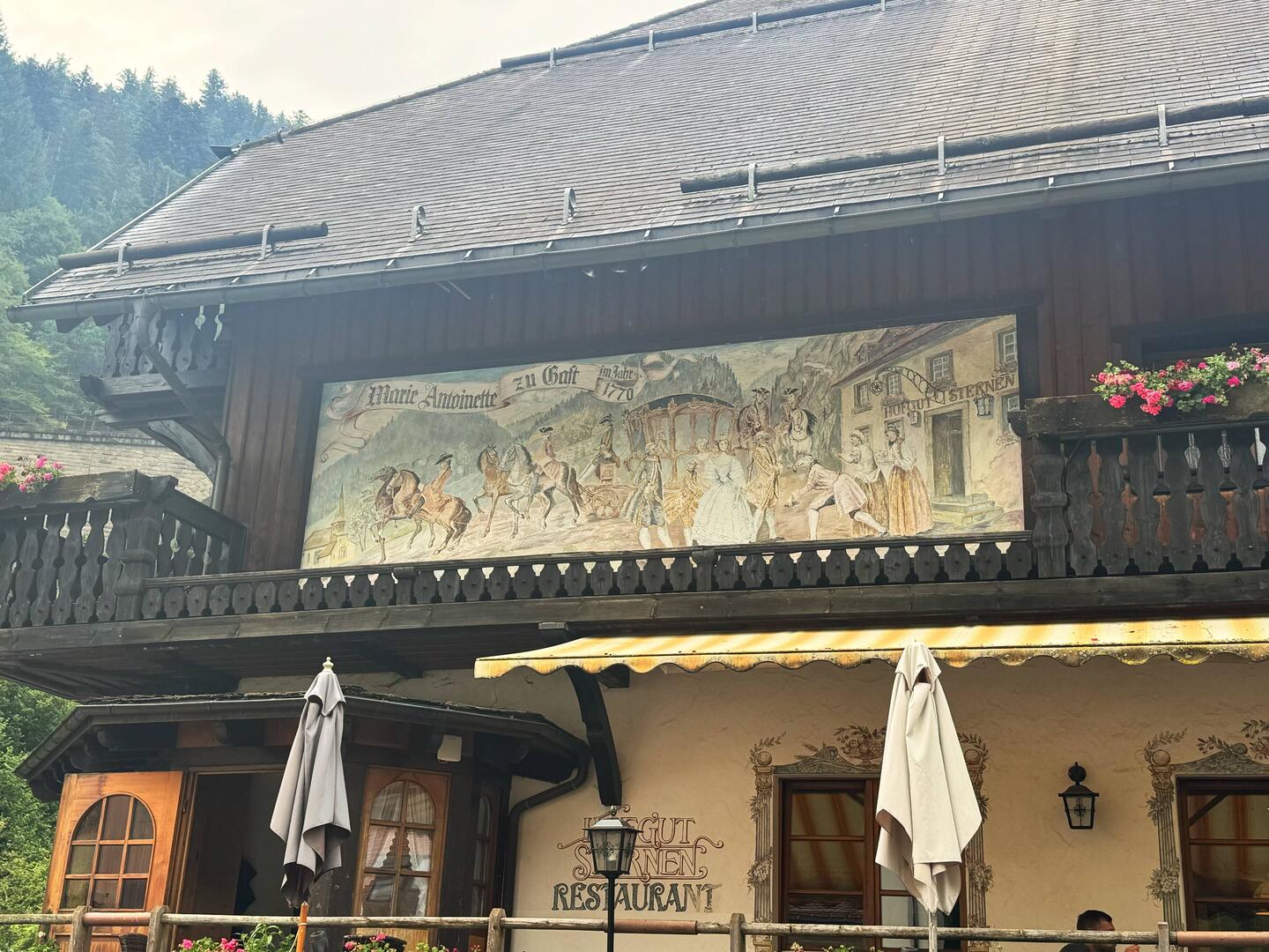 Gig up in this little village, Marie Antionette stayed here bringing 52 carriages, over 200 horses