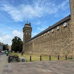 The wall around Cardiff castle