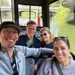 Taking our water taxi to the bay