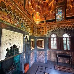 What a fancy room! Check out the tile work