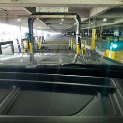 Dropping rental off. You drive through this scanner, and it checks for any damage.