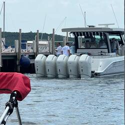 Why does anybody need 5 outboards hanging off the back of their boat?