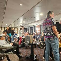 Many members of our cruise family gathered for the final night farewell party.