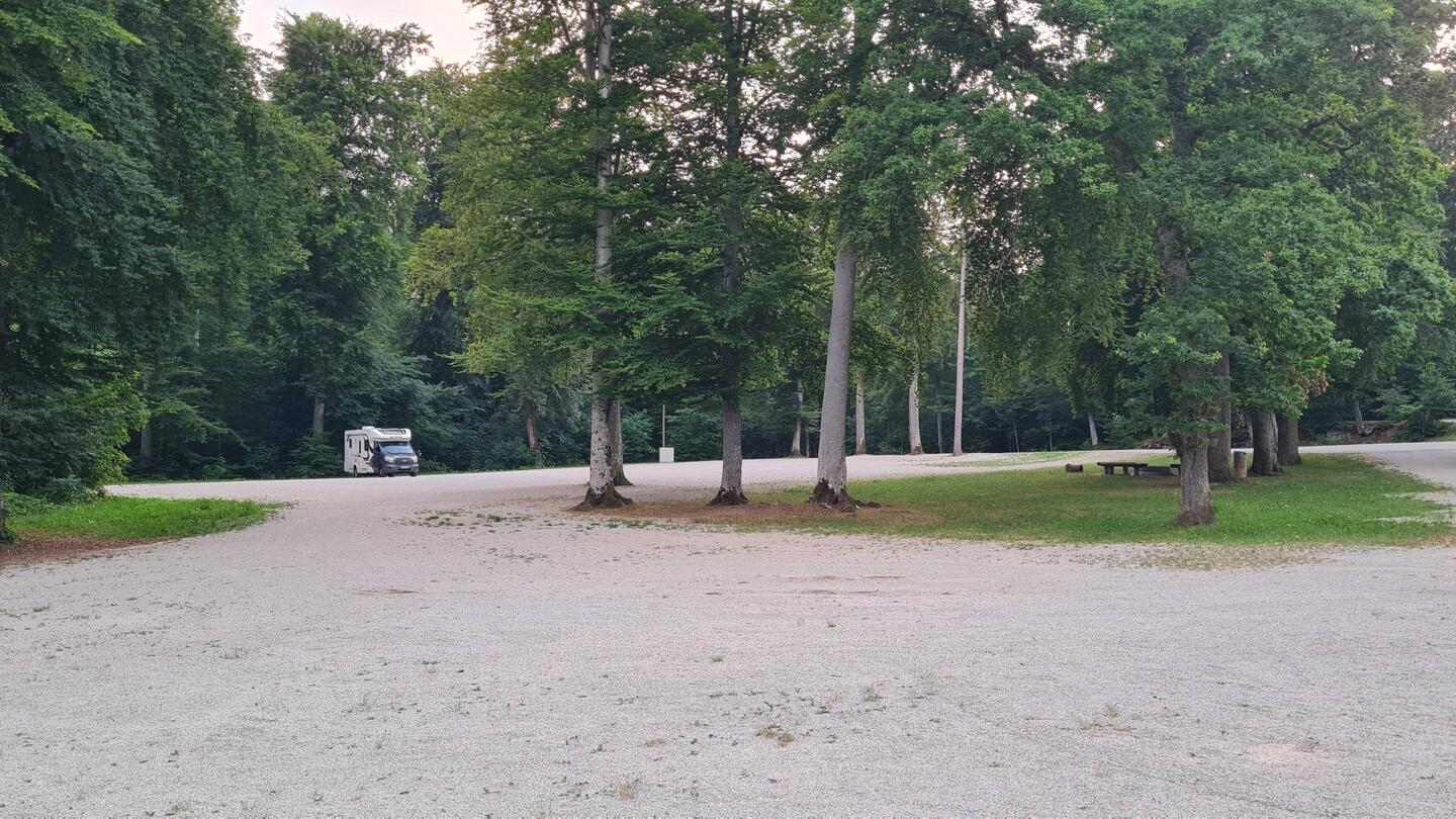 Unser Stellplatz. Und dieses Mal wirklich nur unserer!