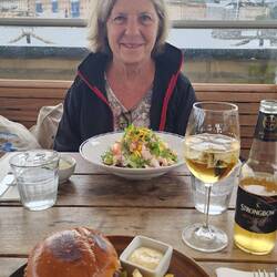 We had a lovely lunch right on the harbor.