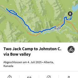 Mit den Rädern zum Johnston Canyon