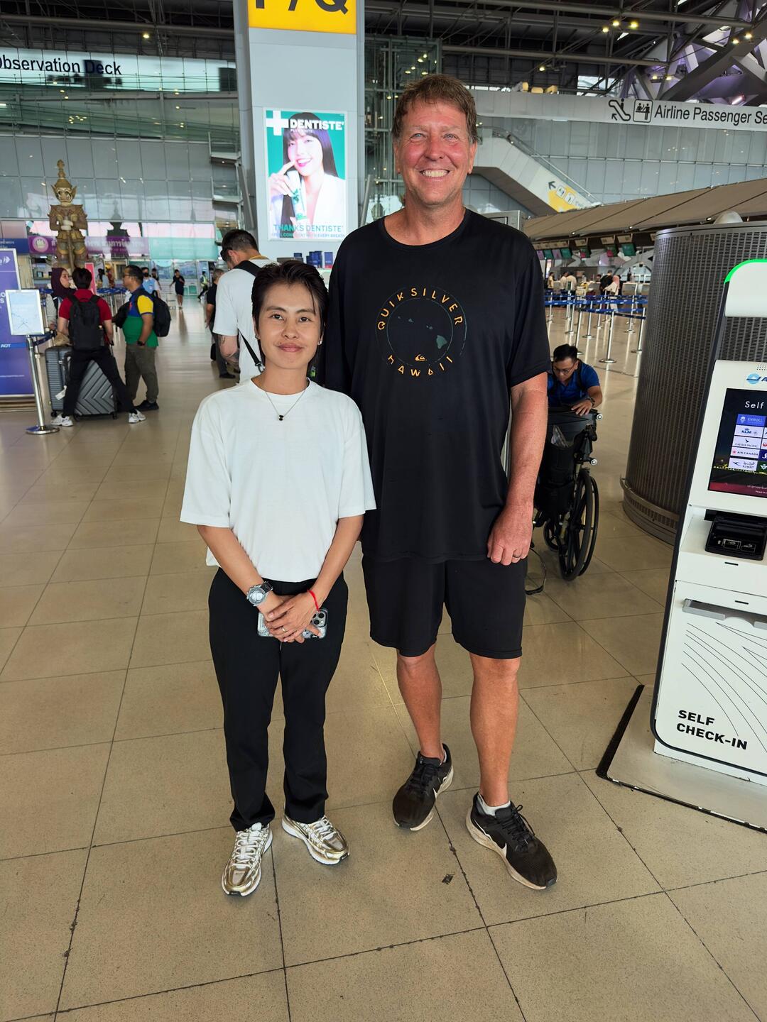 Jeff and Nuch at Suvarnabhumi Airport.
