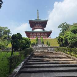 The Great Peace Pagoda, as viewed from Naritasan Park..