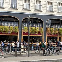 Bouillon Pigalle - 2 storey 300 seat restaurant, this is the queue to get in