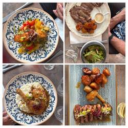 Duck, bottom right 😚 They often bring veges and salad in separate dishes