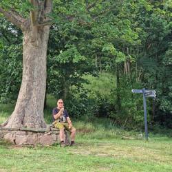 A well earned ice cream after the hike up to Beeston Castle