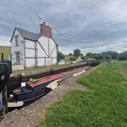 Descending Beeston Stone Lock with company
