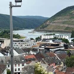 Watching the long cruise boats on the river