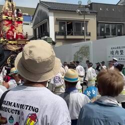 The first yamahoko departing Naritasan Shinshoji, and another portable shrine we encountered later.