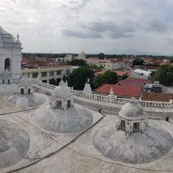 On the roof of the cathedral.