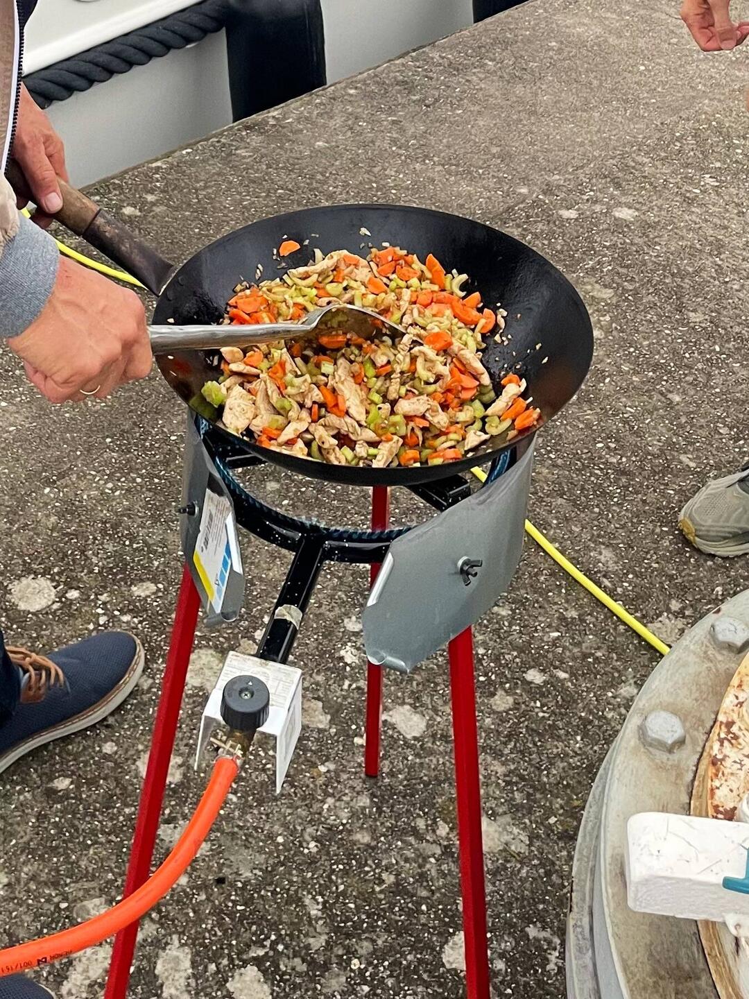 Franks Wok in einer Regenpause