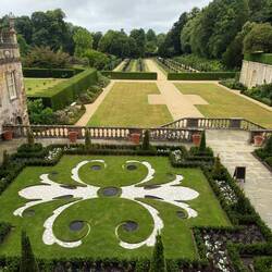 View of the garden and courtyard upstairs
