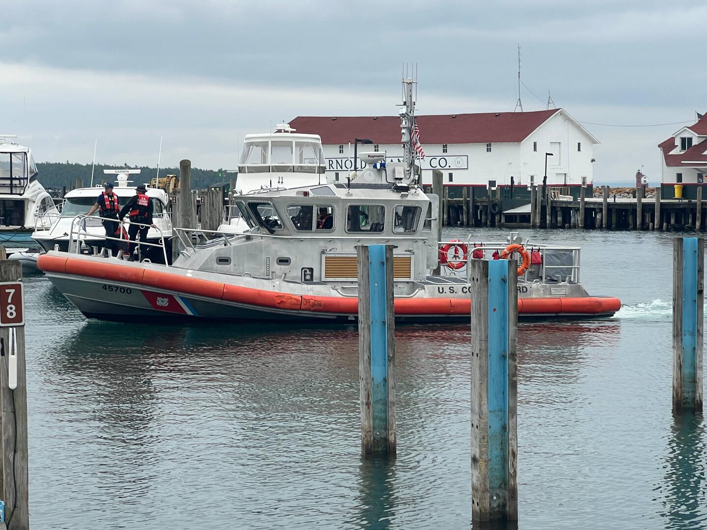 USCG patrol boat from St. Ignace pulled into the marina as we were leaving for supper.