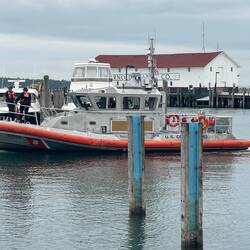 USCG patrol boat from St. Ignace pulled into the marina as we were leaving for supper.