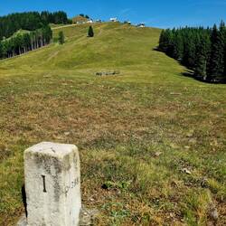 Ständiges Grenzschlängeln zur Göriacher Alm.