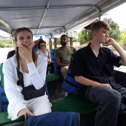 Two kids being happy