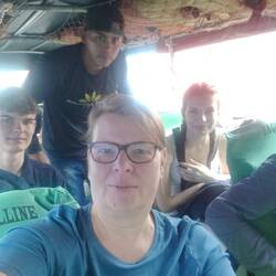 Inside the speed boat