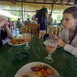 Lunch and "bem venido" cocktail at the lodge