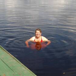 Swimming with dolphin