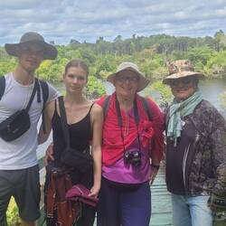 Carlos the guide and us ( no, it is not carneval!)