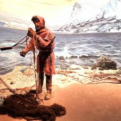 Historischer Fischer und Jäger