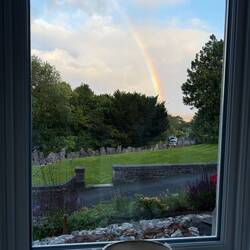 Amazing rainbow we saw outside to end the night