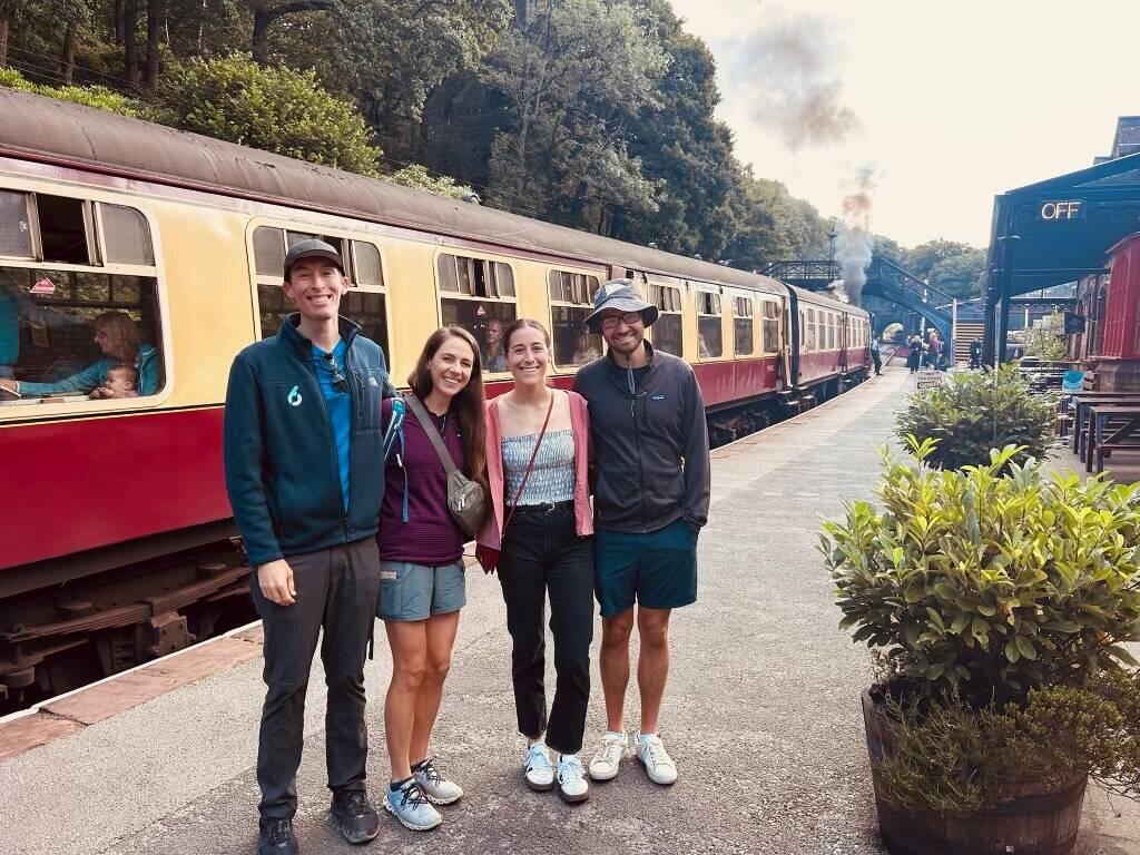 At the train station