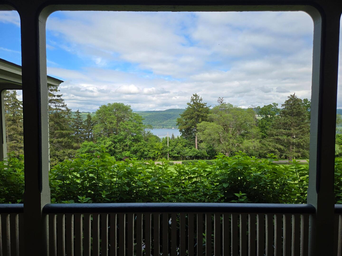 The view from the front porch of Lake Seneca