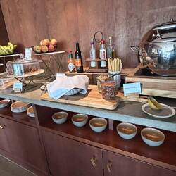 Incredible spread of food at Cathay Pacific Club