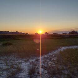 Sonnenuntergang über den Badlands.