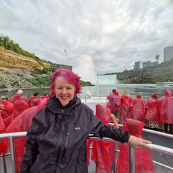 On the boat to bottom of the Canadian falls ...Wet !!