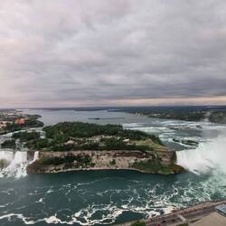 American, left ...Canadian,right from the Skylon tower Goat island ,middle