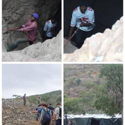 Auf der Suche nach grünen Granaten. Abraumhalde und Camp der Arbeiter. Mitten in der Pampa