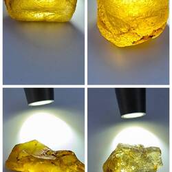 Oben 2 gelbe Granate,unten 2 Saphire