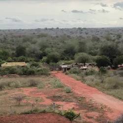 Andere Seite. Die Ebene erstreckt sich ca. 120 km bis zum Meer. Alles was da wächst, hat Stacheln