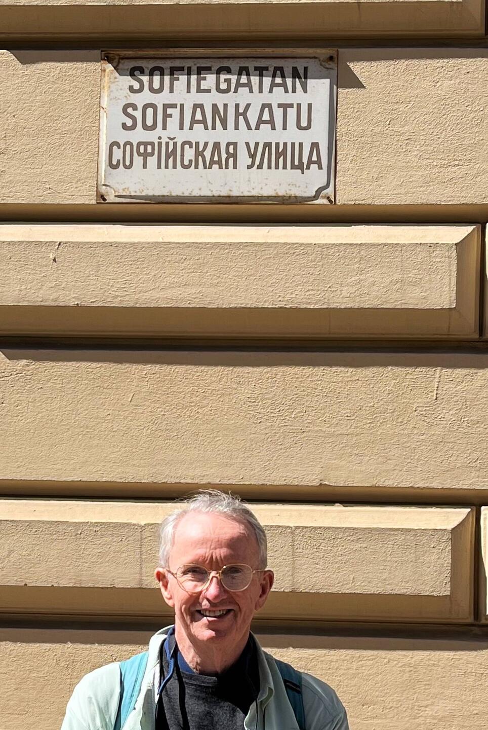 On a street since 1640. Signs are in Finnish, Swedish, and Russian