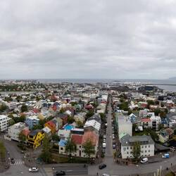 Blick von oben über Reykjavik
