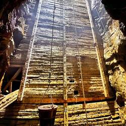 Der Hauptschacht in 67m Tiefe