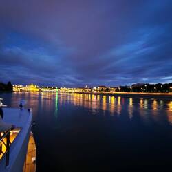 On deck to see the city lights