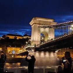 The Pest side, across from the Buda castle and over the famous Chain Bridge