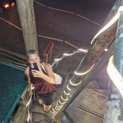 Pleased there were no drinks on board while trying to navigate these steep stairs